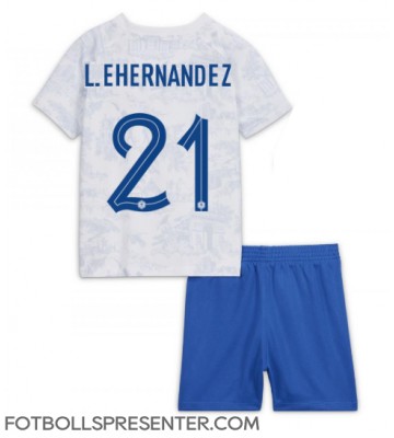 Frankrike Lucas Hernandez #21 Bortatröja Barn VM 2022 Kortärmad (+ korta byxor)